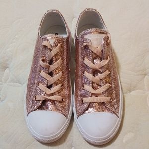 Converse Rose Gold Glitter Sneakers